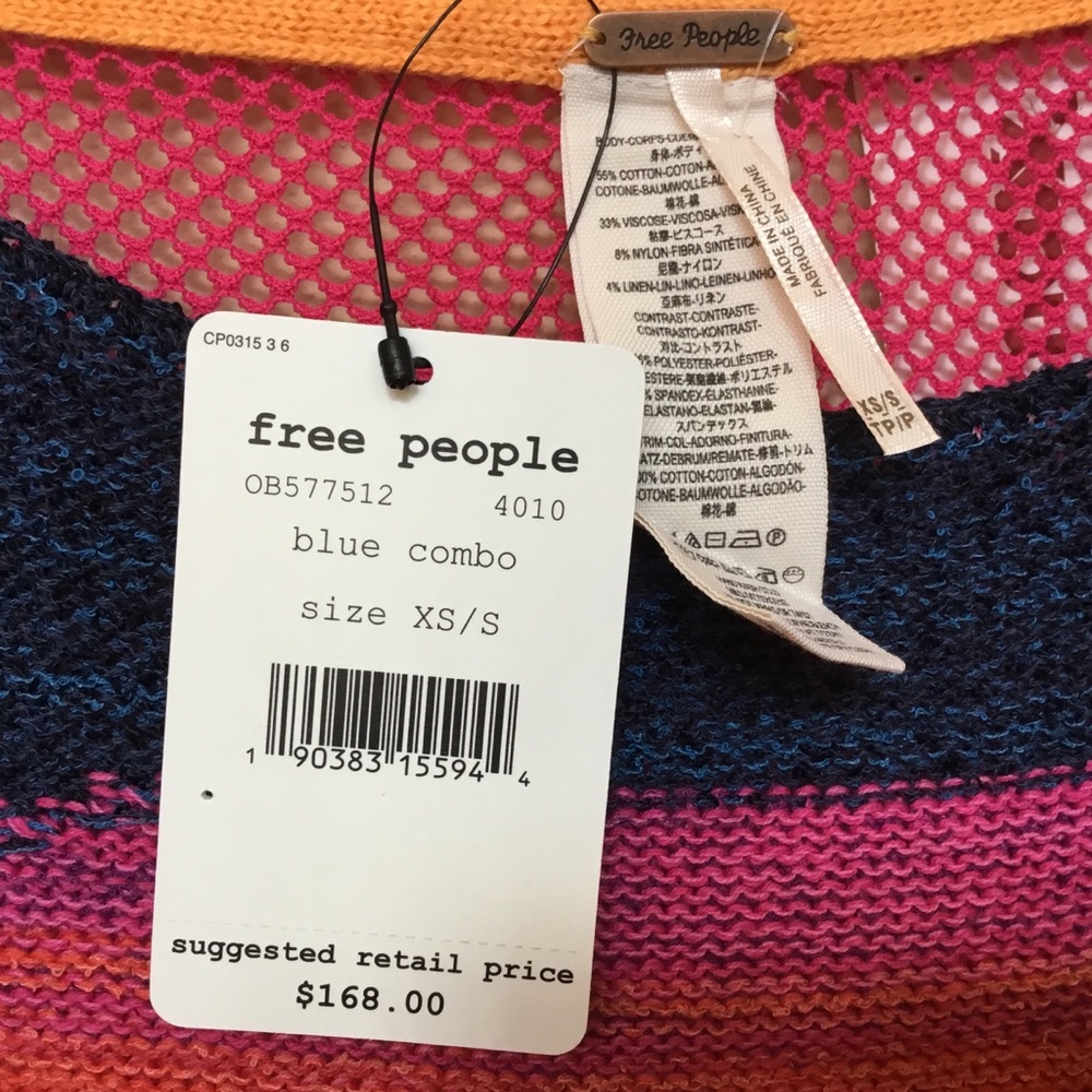 Free People Sunset Fringe Poncho, XS/S, M/L NWT - Picture 3 of 8